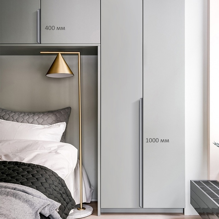 Ручка торцевая CAPPIO RT002, L=1000 мм, м/о 960 мм, цвет серый