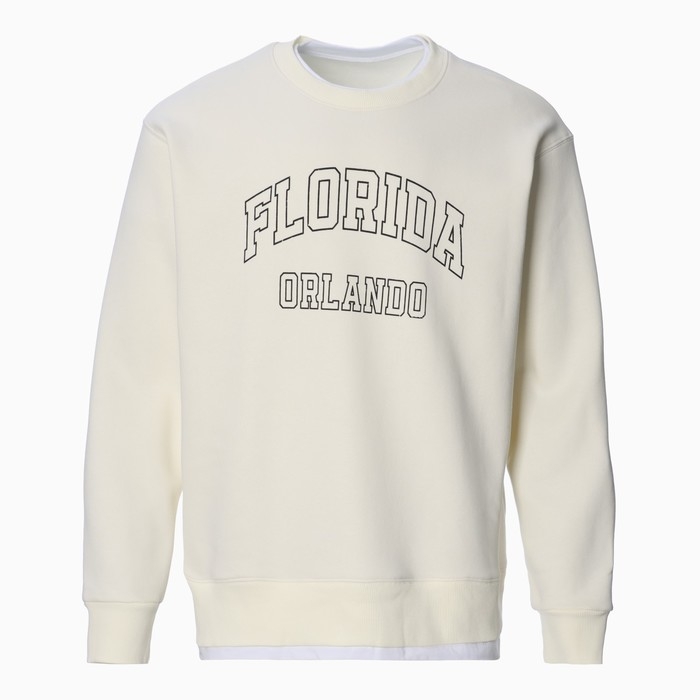 Свитшот мужской НАЧЁС, цвет молочный, размер 52