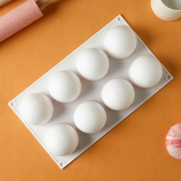 Форма для муссовых десертов и выпечки KONFINETTA &laquo;Шарики&raquo;, 29,7&times;17,4&times;3,7 см, 8 ячеек, цвет белый