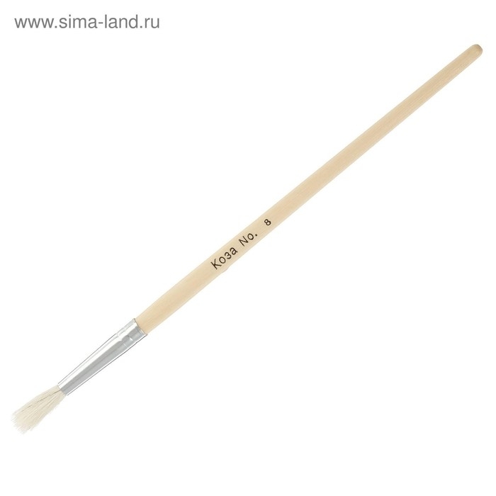 Набор кистей коза круглые 10 штук (№1,2,3,4,5,6,7,8,9,10) с деревянными ручками, блистер