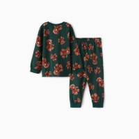 Пижама детская (фуфайка/брюки), цвет зелёный, рост 128 Пижама детская (фуфайка/брюки), цвет зелёный, рост 128