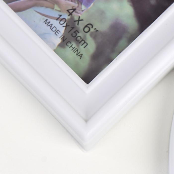 Фоторамка на 4 фото белая 10×15 см, овал 9х6 см, сердце 9х9 см Фоторамка на 4 фото белая 10×15 см, овал 9х6 см, сердце 9х9 см