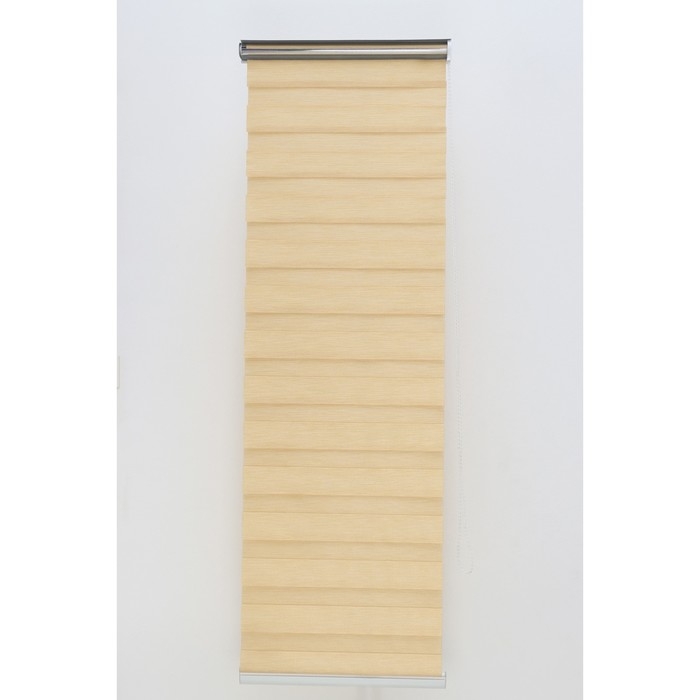 Штора рулонная &laquo;День-ночь&raquo; под лен, 60&times;180 см (с учётом креплений 3,5 см), цвет бежевый