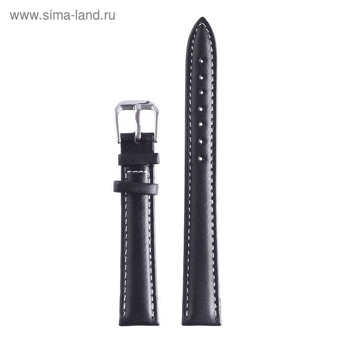 Ремешок для часов Ремешок для часов "Соломон" 12 мм, натуральная кожа, l-20 см, черный