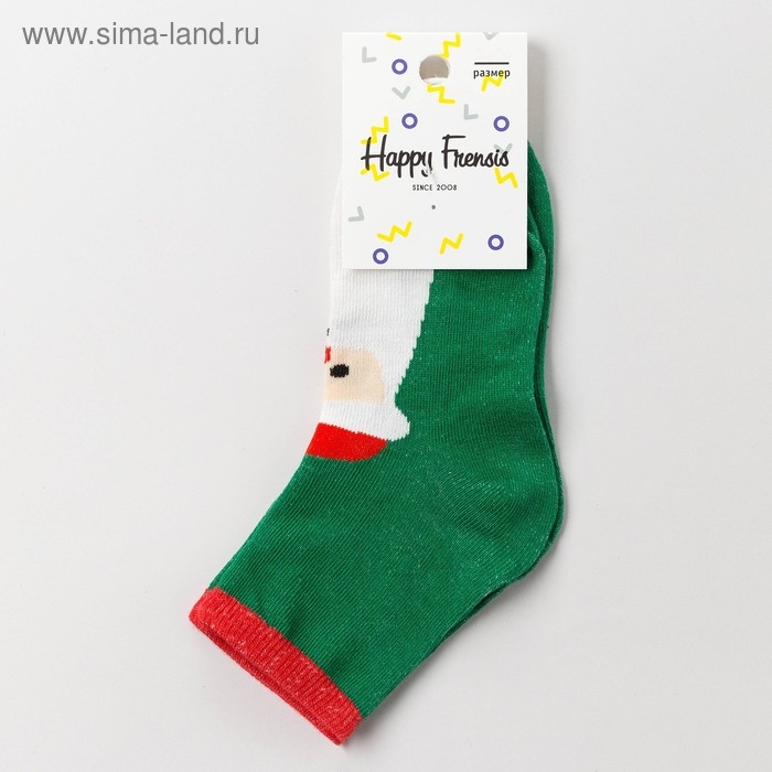 Носки детские &laquo;Мороз красный нос&raquo;, цвет зелёный, размер 18-20