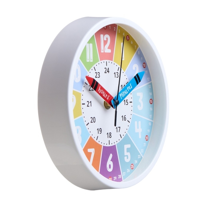 Часы настенные детские, обучающие, бесшумные, d-20 см