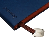 Органайзер, А6, 116 листов, клетка, обложка кожзам, коричневый срез, синий