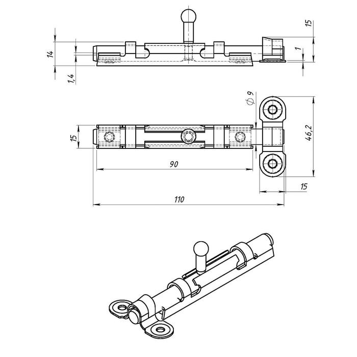 Задвижка накладная ЗТ-3, покрытие полимер Задвижка накладная ЗТ-3, покрытие полимер