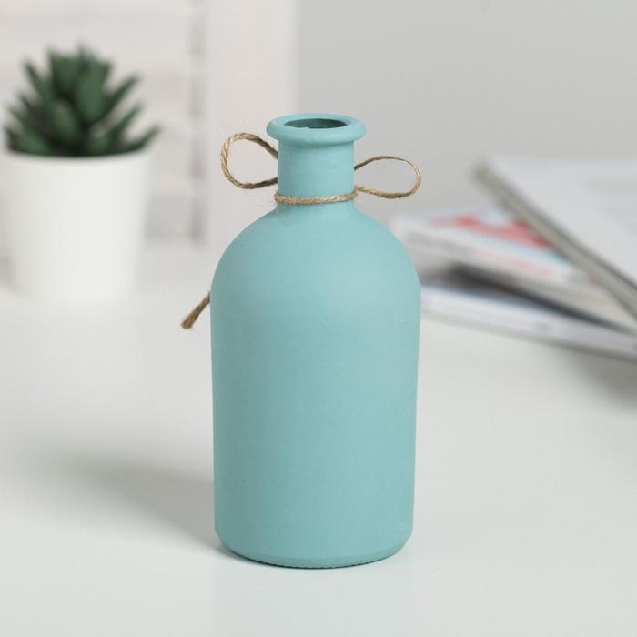 Ваза для цветов стеклянная &laquo;Счастье с тобой&raquo;, голубой 13,4 х 6,1 см, 250 мл