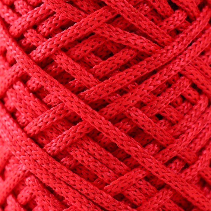Шнур для вязания 35% хлопок,65% полипропилен 3 мм 85м/160&plusmn;10 гр (красный)