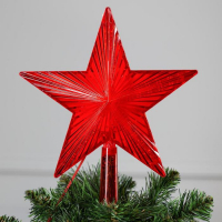 Светодиодная верхушка на ёлку «Звезда красная» 22 см, 30 LED, провод 2 метра, 220 В, свечение красное Светодиодная верхушка на ёлку «Звезда красная» 22 см, 30 LED, провод 2 метра, 220 В, свечение красное