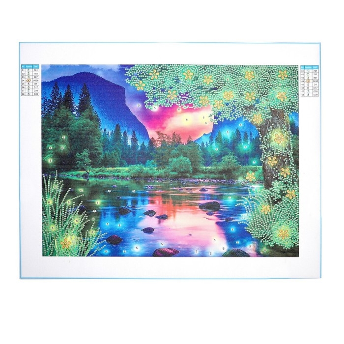 Алмазная мозаика с частичным заполнением и форменными стразами на холсте &laquo;Чарующий пейзаж&raquo;, 30 х 40 см