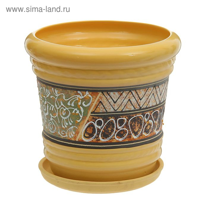 Горшок цветочный "Каролина 2" Мозайка желтый 7л