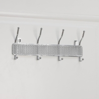 Вешалка настенная Доляна «Шах», 4 двойных крючка, 33×13×6 см, цвет хром Вешалка настенная Доляна «Шах», 4 двойных крючка, 33×13×6 см, цвет хром