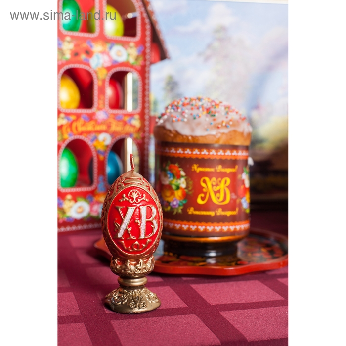 Декоративная свеча &laquo;Пасхальное яйцо резное&raquo;
