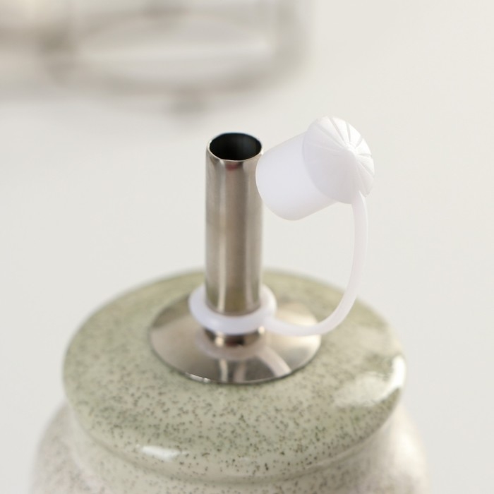 Набор керамический для специй и масел &laquo;Домик в деревне&raquo;, 4 предмета: солонка 115 мл, перечница 115 мл, бутыль для масла 350 мл, бутыль для уксуса 350 мл