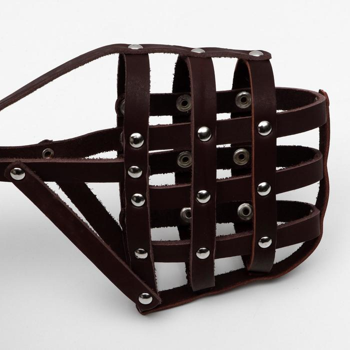 Намордник № 3, немецкая овчарка сука (длина по носу 9 см, обхват морды 32 см), коричневый Намордник № 3, немецкая овчарка сука (длина по носу 9 см, обхват морды 32 см), коричневый