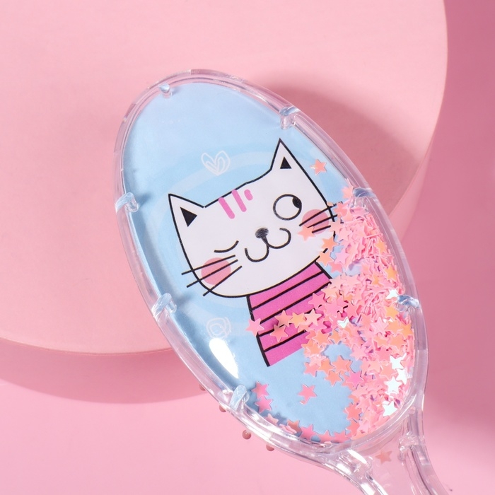 Расчёска-шейкер &laquo;Кошечки&raquo;, 5,3 &times; 18,3 см, рисунок МИКС