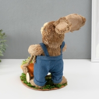 Сувенир "Зайка в комбинезоне везёт тележку с яичками" 21х14,5х30,5 см