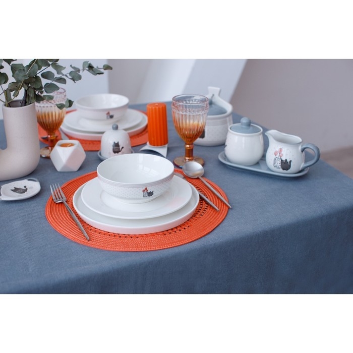 Салатник Доляна &laquo;Уютные коты&raquo;, 600 мл, d=15,5 см, цвет белый