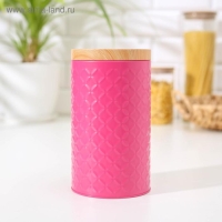 Банка для сыпучих продуктов &laquo;Ромб&raquo;, 19&times;10,5&times;10,5 см, цвет розовый
