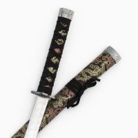 Сувенирное оружие &laquo;Катана&raquo;, чёрные ножны с узорами в виде дракона, 70 см