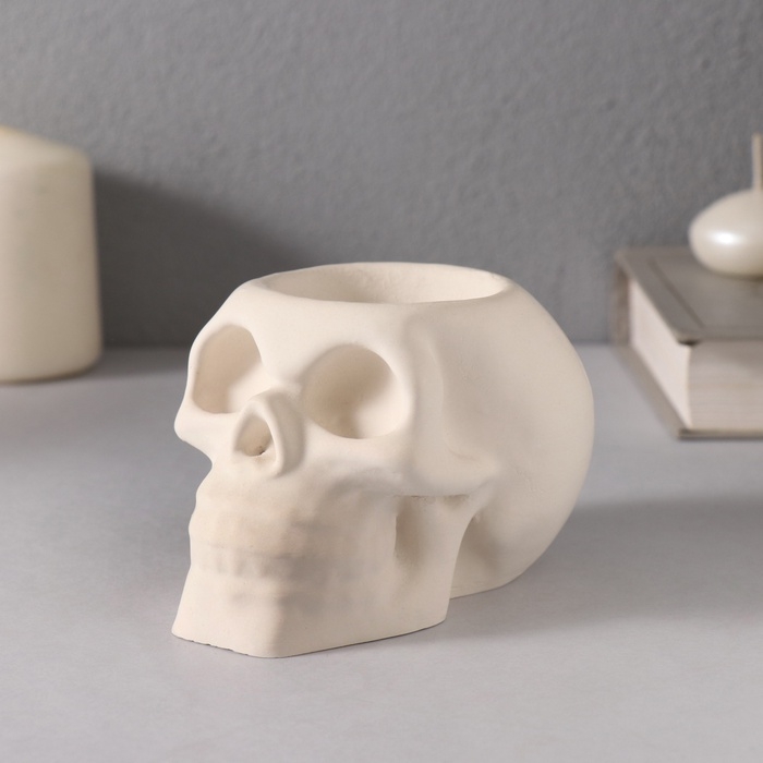 Подсвечник Подсвечник "Череп " 7*10см белый