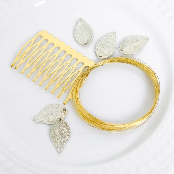 Набор для творчества. Свадебный гребешок &laquo;Нежное золото&raquo;