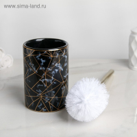 Ёршик для унитаза с подставкой &laquo;Лили&raquo;, 9,5&times;9,5&times;37 см, цвет чёрный