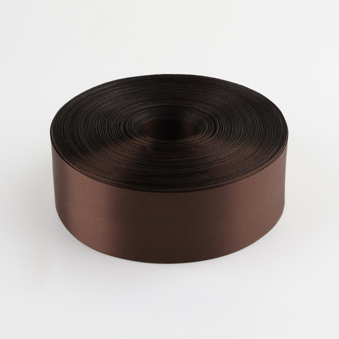 Лента атласная, 50 мм &times; 100 &plusmn; 5 м, цвет шоколадный