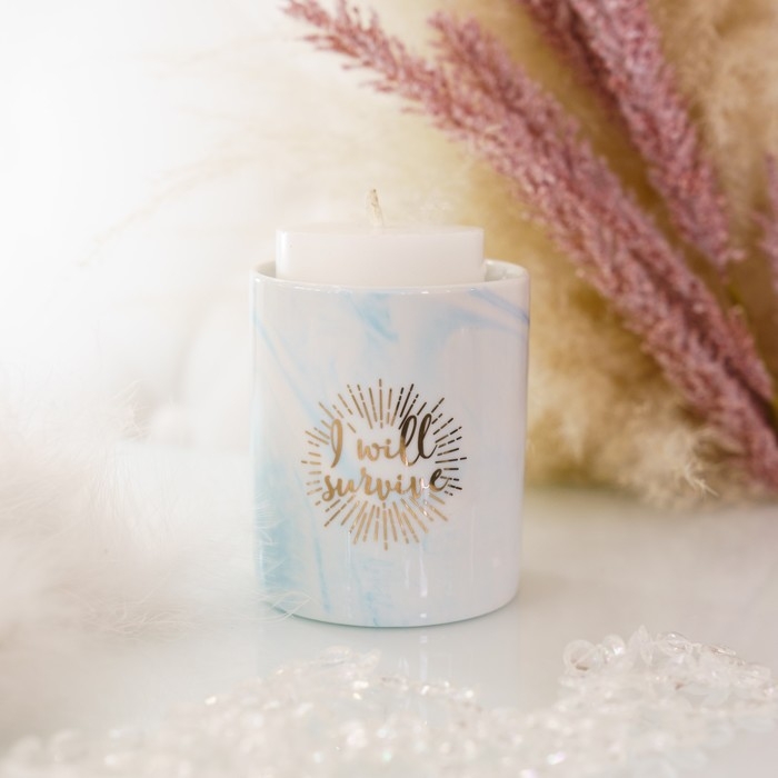 Горшок для цветов с тиснением, I will survive, 8 х 9.5 см