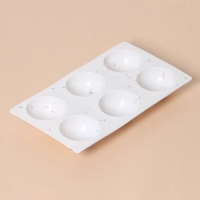 Форма для выпечки KONFINETTA «Фигуры. Полусфера», силикон, 27,8×16,3×3,4 см, 6 ячеек (d=6,7 см), цвет белый Форма для выпечки KONFINETTA «Фигуры. Полусфера», силикон, 27,8×16,3×3,4 см, 6 ячеек (d=6,7 см), цвет белый