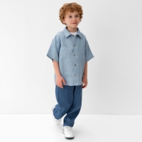 Рубашка для мальчика KAFTAN Linen, р. 30 (98-104), голубой
