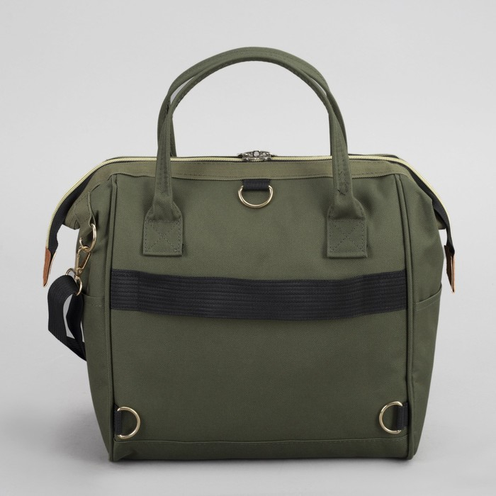 Сумка-рюкзак 2 в 1 на колёсах 18", отдел на молнии, наружный карман, цвет зелёный