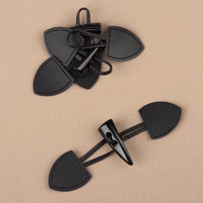 Застёжка-клевант 16 &times; 3,6 см, 3 шт, цвет чёрный