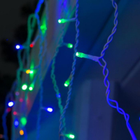 Гирлянда &laquo;Бахрома&raquo; 3 &times; 0.6 м, IP44, УМС, белая нить, 160 LED, свечение мульти, 220 В