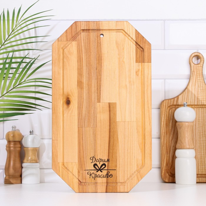 Доска разделочная &laquo;Гайка&raquo; большая (кровосток) 38х22х1,8 см