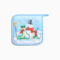 Новый год. Символ года. Змея. Набор кухонный Ёлочка: подставка 15*15 см, прихватка 17*17см