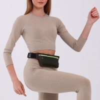 Поясная сумка на молнии, светоотражающие элементы, цвет хаки