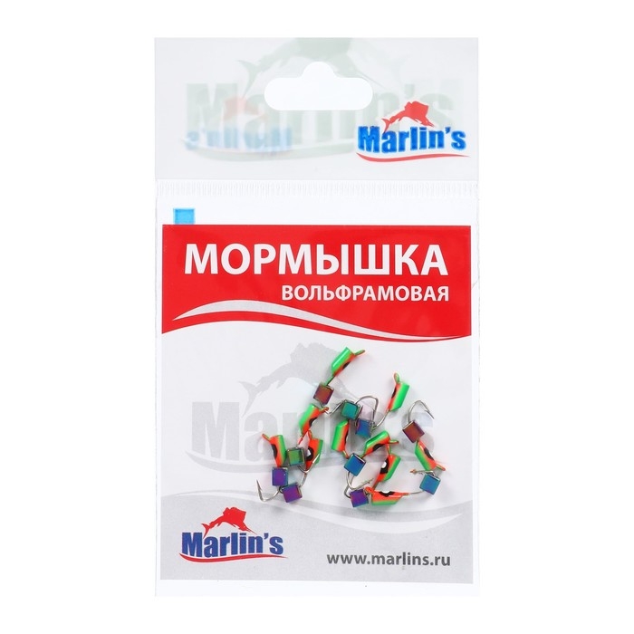 Мормышка вольфрам Marlin's Гвоздекубик, 2 мм, 0.4 г, зеленый, красный + бензин, 10 шт Мормышка вольфрам Marlin's Гвоздекубик, 2 мм, 0.4 г, зеленый, красный + бензин, 10 шт