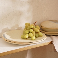 Набор тарелок фарфоровых SL Home &laquo;Волный Сардинии&raquo;, d=21,5 см, цвет бежевый