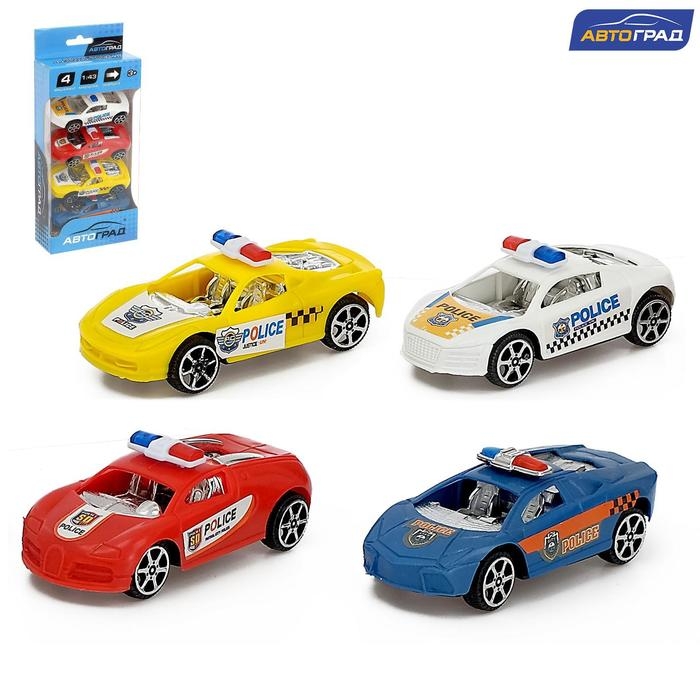Машина инерционная &laquo;Полиция&raquo;, набор 4 шт.