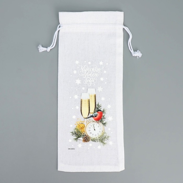 Мешок с термонаклейкой под бутылку «Шампанское», 13 х 31 см +/- 1.5 см, Новый год Мешок с термонаклейкой под бутылку «Шампанское», 13 х 31 см +/- 1.5 см, Новый год