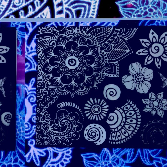 Набор для рисования в темноте &laquo;Узоры&raquo;, ручка с фонариком и невидимыми чернилами