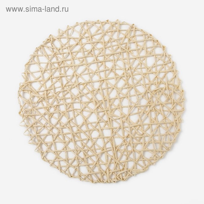 Салфетка сервировочная Доляна Салфетка сервировочная Доляна "Трава", цв.бежевый, d 38 см