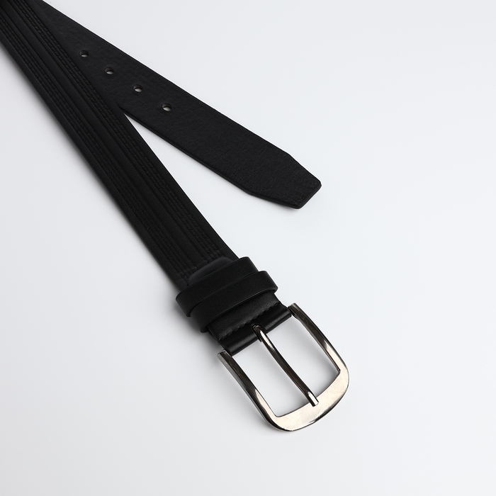 Ремень мужской &laquo;Великан&raquo;, ширина 4 см, винт, пряжка металл, цвет чёрный