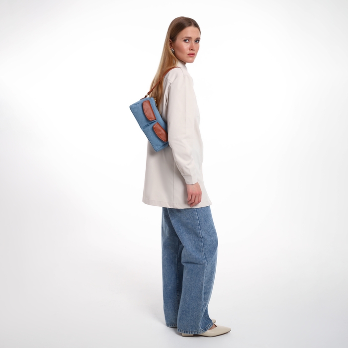 Сумка женская TEXTURA, средний размер, цвет голубой джинс Сумка женская TEXTURA, средний размер, цвет голубой джинс