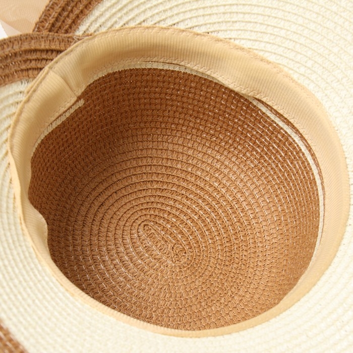 Шляпа женская MINAKU, цв.св.коричневый/молочный, р-р 58 Шляпа женская MINAKU, цв.св.коричневый/молочный, р-р 58