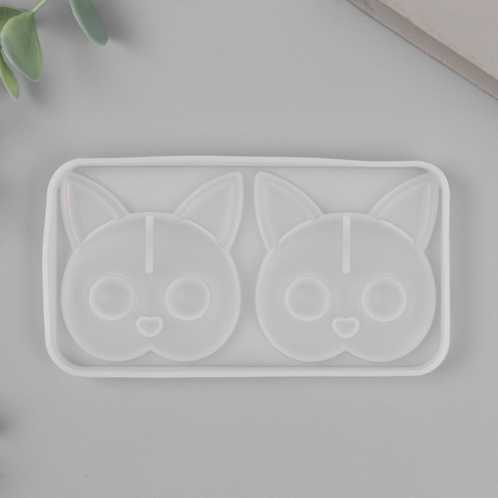 Молд силикон Молд силикон "Котики с большими глазами" 2 предмета 6х11,5х0,9 см