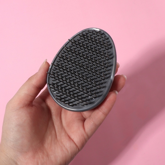 Расчёска массажная, 9 × 7 см, цвет серый Расчёска массажная, 9 × 7 см, цвет серый